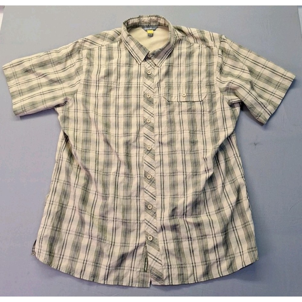 Eddie Bauer Travex Men's Short Sleeve Plaid XLT TXL Hiking Outdoor Camping - Picture 2 of 10